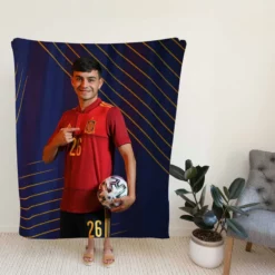 Active Spanish Football Player Pedri Fleece Blanket