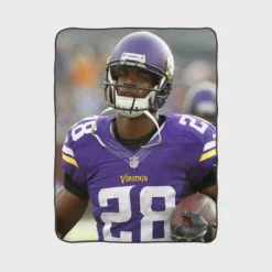 Adrian Peterson Energetic Running Back in NFL Fleece Blanket 1