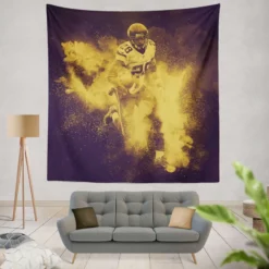 Adrian Peterson Ethical Player in Minnesota Vikings Tapestry