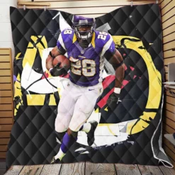 Adrian Peterson Excellent American Football Player Quilt Blanket