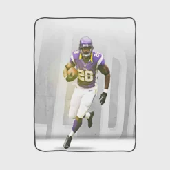 Adrian Peterson Greatest NFL Running Backs Fleece Blanket 1