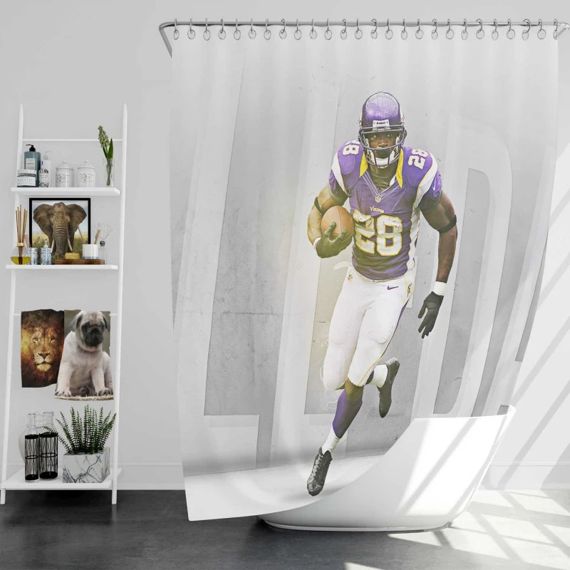 Adrian Peterson Greatest NFL Running Backs Shower Curtain