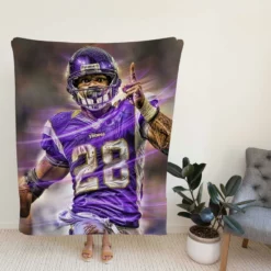 Adrian Peterson Popular NFL Player Fleece Blanket
