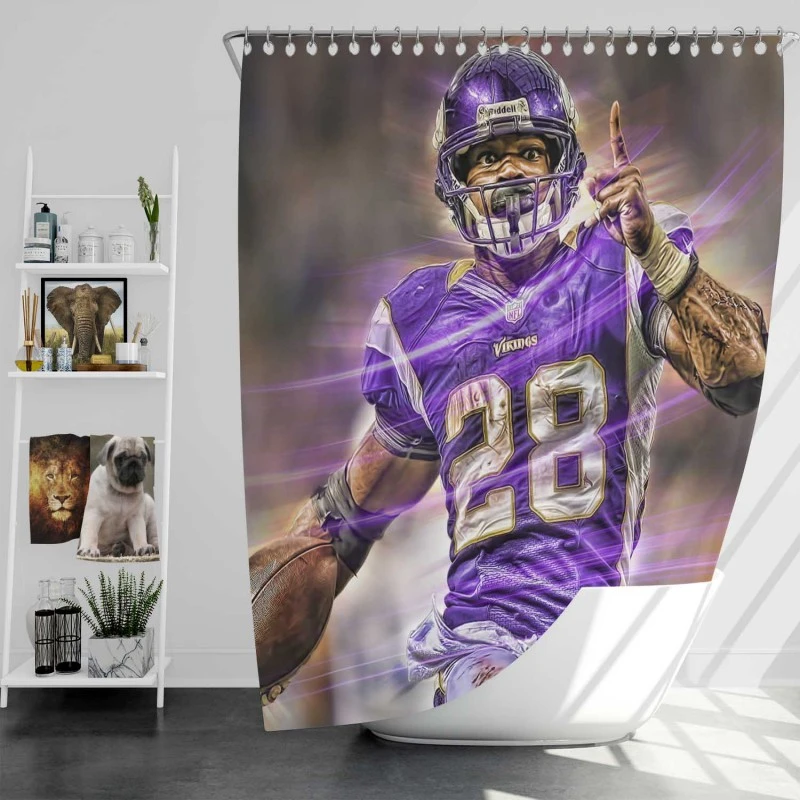 Adrian Peterson Popular NFL Player Shower Curtain