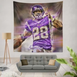 Adrian Peterson Popular NFL Player Tapestry