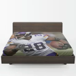 Adrian Peterson Professional American Football Player Fitted Sheet 1