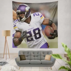 Adrian Peterson Professional American Football Player Tapestry