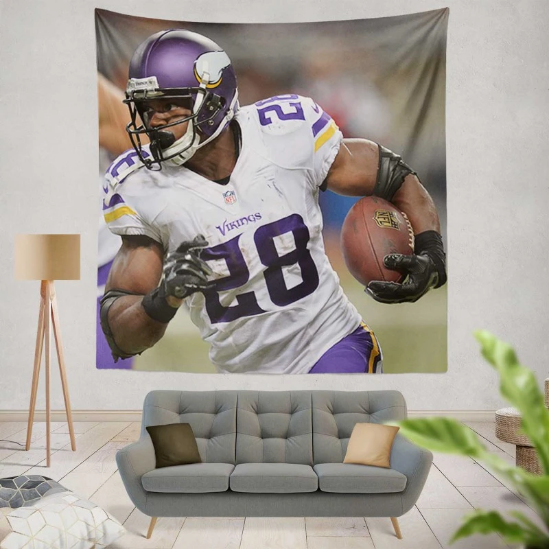 Adrian Peterson Professional American Football Player Tapestry