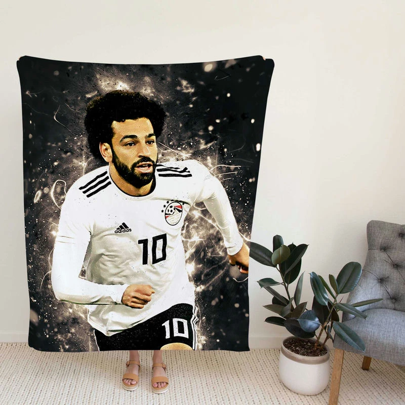 African Cup Sports Player Mohamed Salah Fleece Blanket