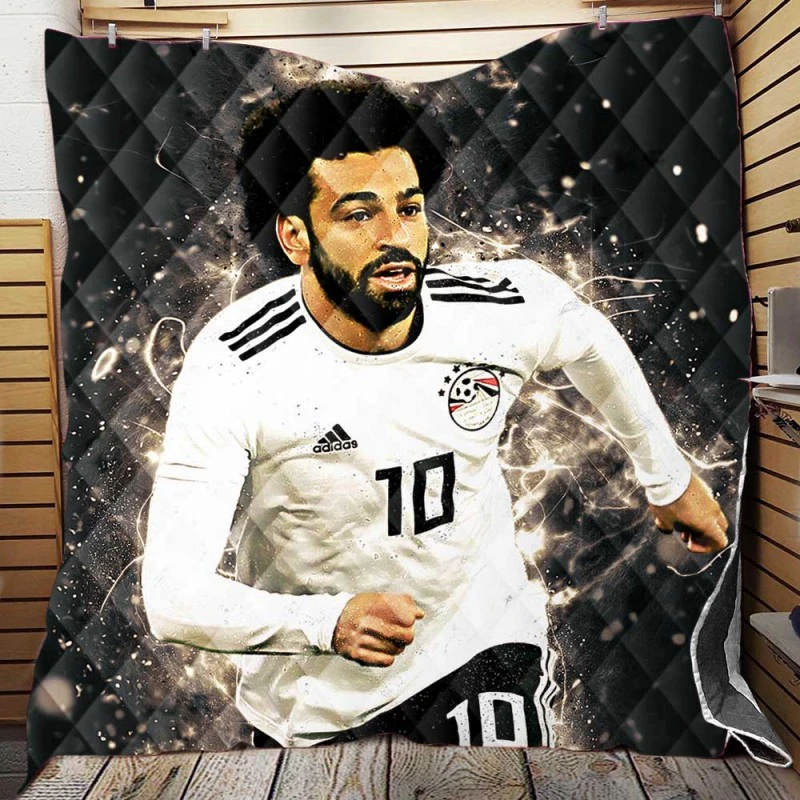 African Cup Sports Player Mohamed Salah Quilt Blanket