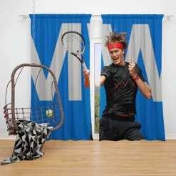 Alexander Zverev Professional German Tannis Player Window Curtain