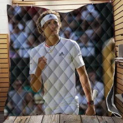 Alexander Zverev Top Ranked ATP Tennis Player Quilt Blanket