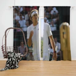 Alexander Zverev Top Ranked ATP Tennis Player Window Curtain