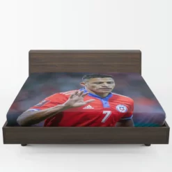 Alexis Sanchez Best Chile Forward Football Player Fitted Sheet 1