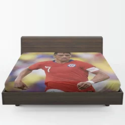 Alexis Sanchez Ethical Football Player in Chile Fitted Sheet 1