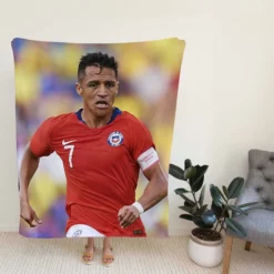 Alexis Sanchez Ethical Football Player in Chile Fleece Blanket