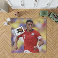 Alexis Sanchez Ethical Football Player in Chile Rug