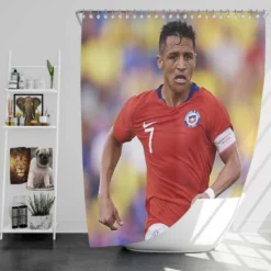 Alexis Sanchez Ethical Football Player in Chile Shower Curtain