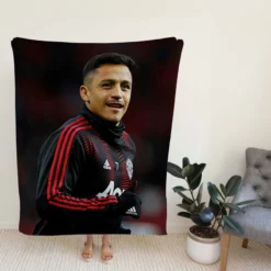 Alexis Sanchez Exellent Manchester United Football Player Fleece Blanket
