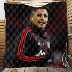 Alexis Sanchez Exellent Manchester United Football Player Quilt Blanket