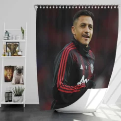 Alexis Sanchez Exellent Manchester United Football Player Shower Curtain