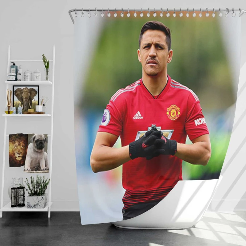 Alexis Sanchez FIFA Football Player Shower Curtain