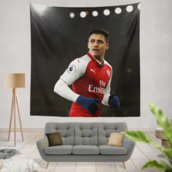 Alexis Sanchez Greatest Chilean Football Player Tapestry
