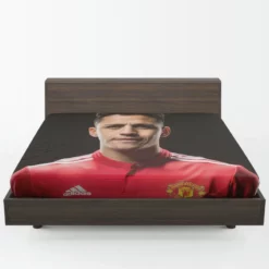 Alexis Sanchez Manchester United Forward Soccer Player Fitted Sheet 1