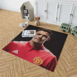 Alexis Sanchez Manchester United Forward Soccer Player Rug 1