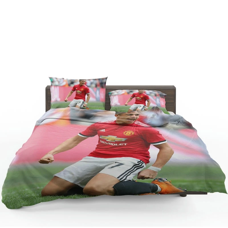 Alexis Sanchez Powerful Forward Football Player Bedding Set