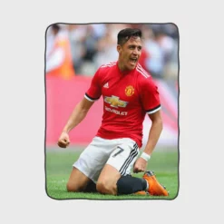 Alexis Sanchez Powerful Forward Football Player Fleece Blanket 1