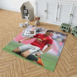 Alexis Sanchez Powerful Forward Football Player Rug 1