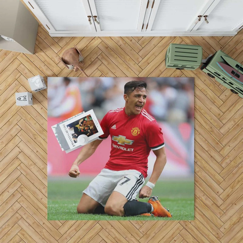 Alexis Sanchez Powerful Forward Football Player Rug