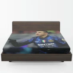 Alexis Sanchez Top Ranked Inter Milan Football Player Fitted Sheet 1