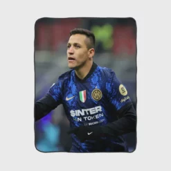 Alexis Sanchez Top Ranked Inter Milan Football Player Fleece Blanket 1