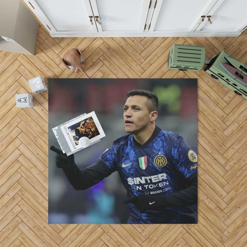 Alexis Sanchez Top Ranked Inter Milan Football Player Rug