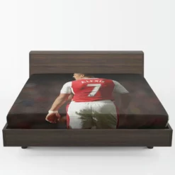 Alexis Sanchez in Arsenal Football Jersey Fitted Sheet 1