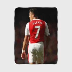 Alexis Sanchez in Arsenal Football Jersey Fleece Blanket 1