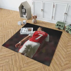 Alexis Sanchez in Arsenal Football Jersey Rug 1