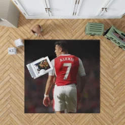 Alexis Sanchez in Arsenal Football Jersey Rug