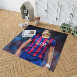 Alexis Sanchez in Barcelona Football Jersey Rug 1