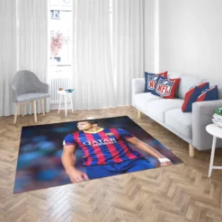 Alexis Sanchez in Barcelona Football Jersey Rug 2