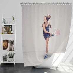 Alize Cornet French Professional Tennis Player Shower Curtain