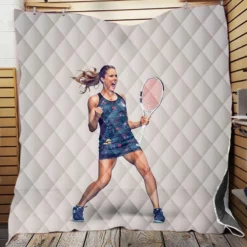 Alize Cornet Top Ranked French Tennis Player Quilt Blanket