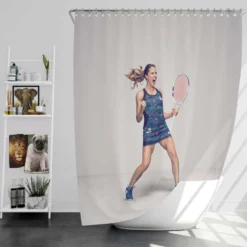 Alize Cornet Top Ranked French Tennis Player Shower Curtain