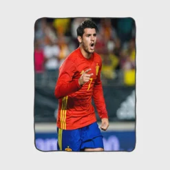 Alvaro Morata Spanish Professionl Player Fleece Blanket 1