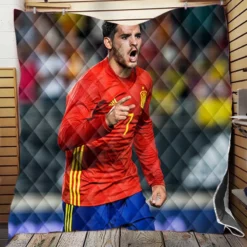 Alvaro Morata Spanish Professionl Player Quilt Blanket