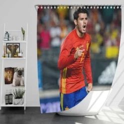 Alvaro Morata Spanish Professionl Player Shower Curtain