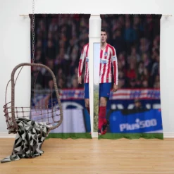 Alvaro Morata in Atletico de Madrid Window Curtain