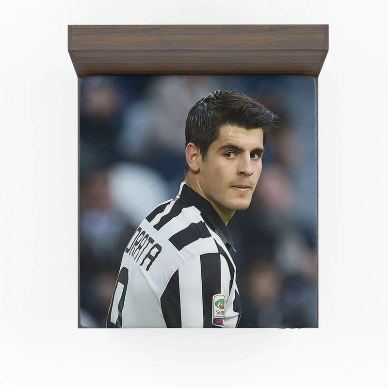 Alvaro Morata in Juventus Jersey Fitted Sheet